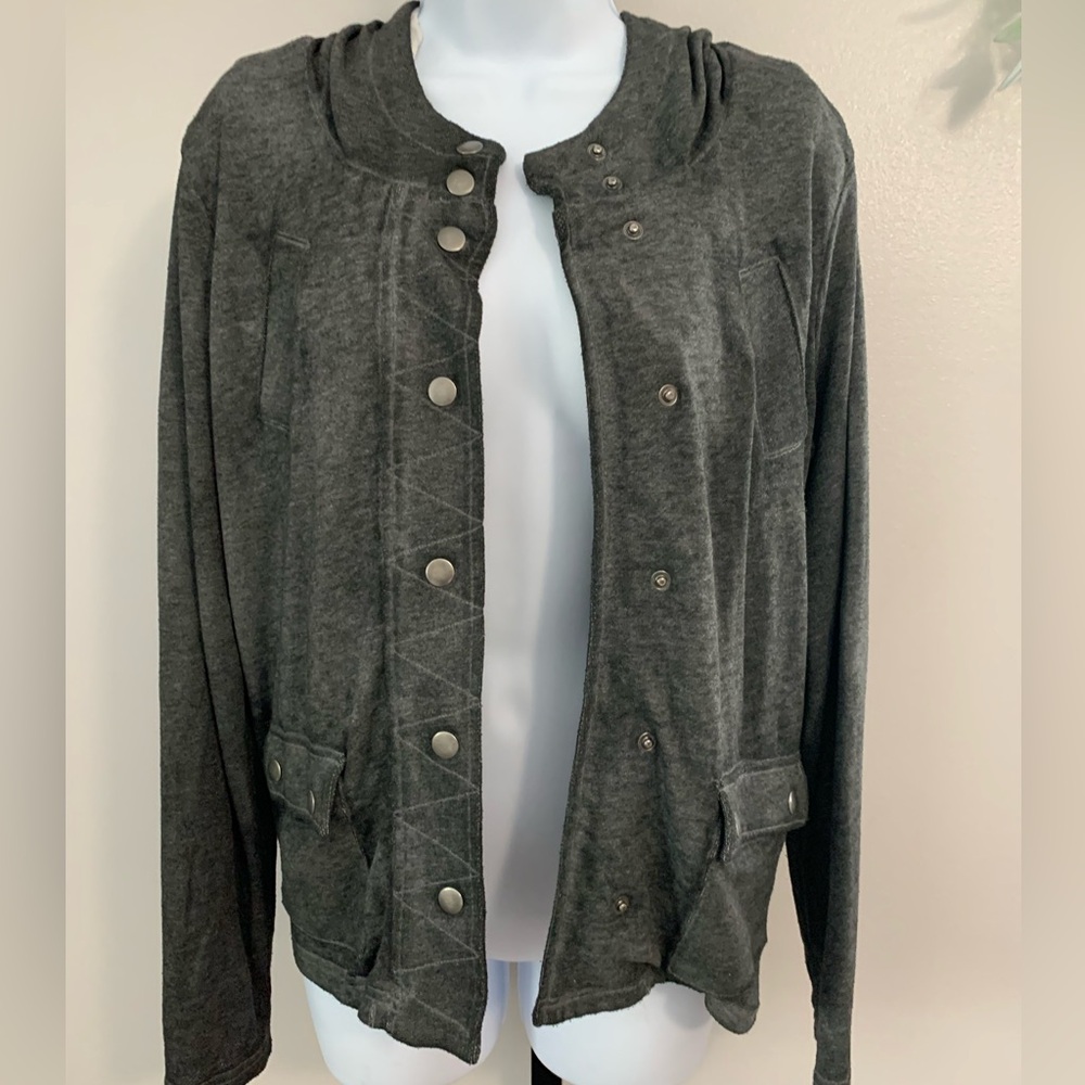 Maurices Mineral Wash Charcoal Bomber Jacket